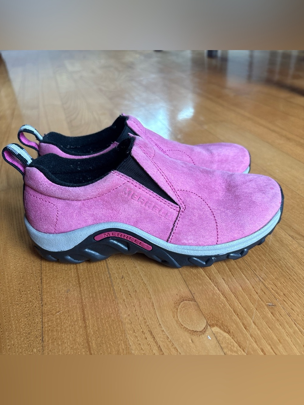 Merrell Jungle Moc Shoes Youth Size 3 Youth Pink Suede Leather Slip On Trail